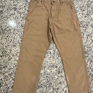 Wrangler Men’s 100% Cotton 34x30 Dark Khaki Straight Leg Jeans 5-Pocket Design